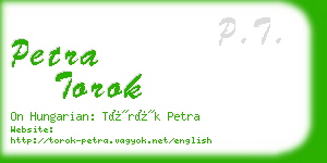 petra torok business card